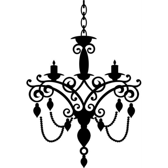 Custom Wall Decal Chandelier Picture Art 24"X20" - Peel & Stick Vinyl Wall Decal Sticker