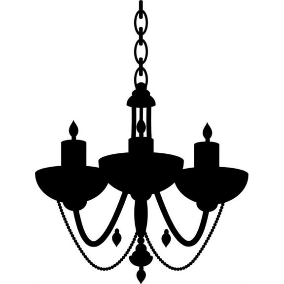 Custom Wall Decal Chandelier - Vinyl Wall Sticker : 14 X 28"