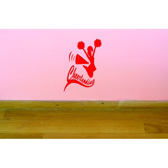 Custom Wall Decal Cheerleader Pom Poms Sports Girl Team Vinyl Wall Sticker Teen Bedroom 10x20"
