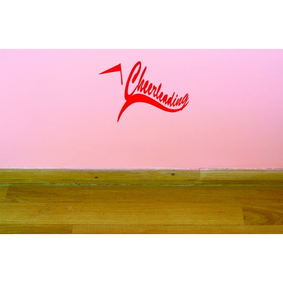 Custom Wall Decal Cheerleader Sports Flag Girl Team Vinyl Wall Decal Sticker Teen Bedroom 16x16 Inches