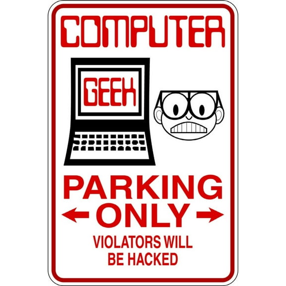 Custom Wall Decal Computer -Parking Signs - Picture Art - Peel & Stick Vinyl Wall Decal Sticker Size : 9 Inches X 18 Inches