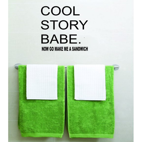 Custom Wall Decal Cool Story Babe - Living Room Sticker Vinyl Wall 16 X 16"