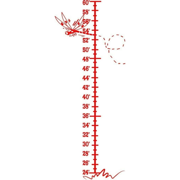 Custom Wall Decal Dragonfly Growth Chart Picture Art - Kids Bed Room - Peel & Stick Sticker - V...