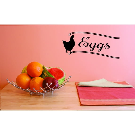 Custom Wall Decal Eggs Sign Kitchen Decoration Sticker Vinyl Wall Decal 12x30 Inches