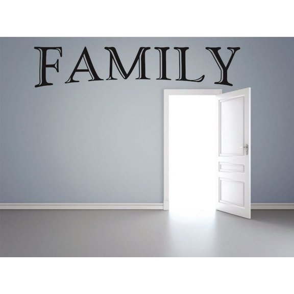 Custom Wall Decal : Family Lettering Text Quote 12x30"