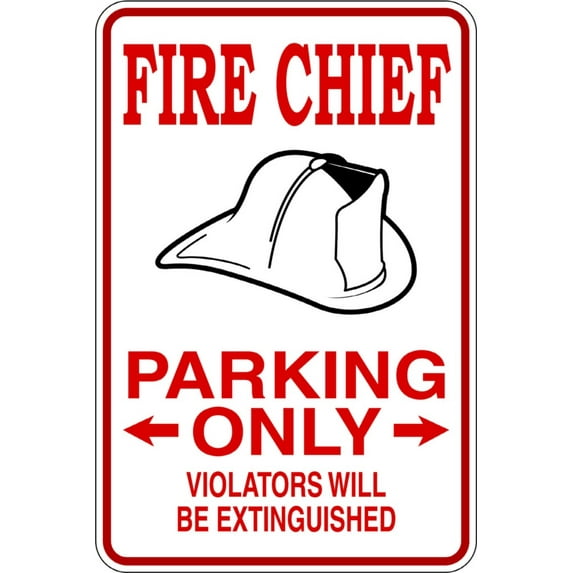 Custom Wall Decal Fire Chief Picture Art Parking Signs - Peel & Stick Sticker - Vinyl Wall Decal Size : 9 Inches X 18 Inches