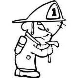 Custom Wall Decal Fireman - Kids Boys Bedroom Home Decor Sticker - Vinyl Wall