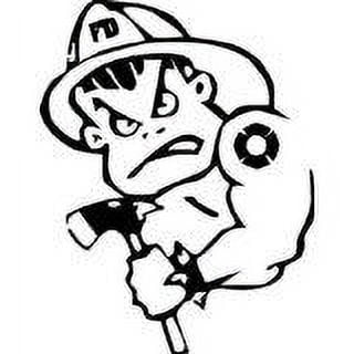 Custom Wall Decal Fireman - Kids Boys Bedroom Sticker - Vinyl Wall