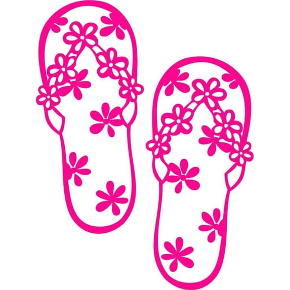 Custom Wall Decal Flip Flops 2 10"X10" - Girls Bedroom - Sticker - Vinyl Wall