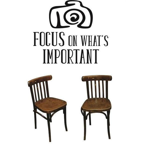 Custom Wall Decal Focus on what's important Quote Camera Photography Photographer Pictures Sticker Vinyl Wall 12x12"
