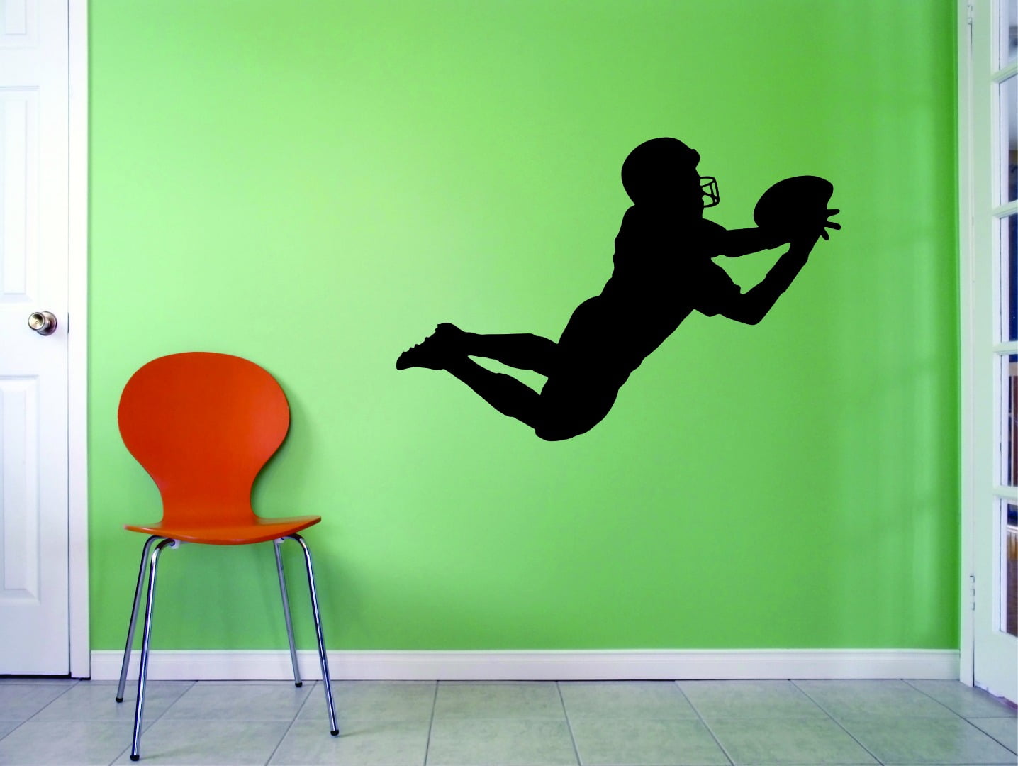 Custom Wall Decal Football Player Interception Sports Boy Teen Men ...