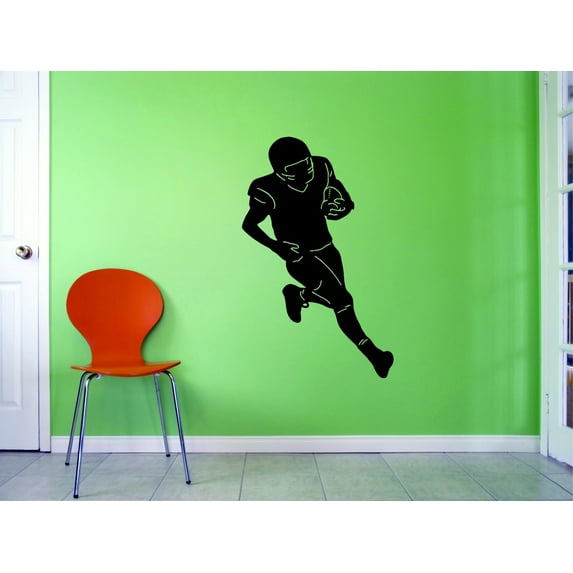 Custom Wall Decal Football Player Runner Sports Boy Teen Men Vinyl Wall Sticker 10x20"