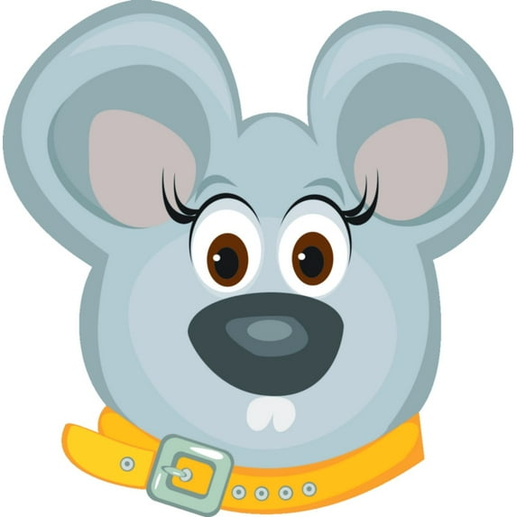 Custom Wall Decal Funny Face Animal - Kids Boys And Girls Room - Sticker - Vinyl Wall : 12 X18"