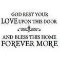 thumbnail image 1 of Custom Wall Decal God Rest Your Love Upon This Door 20x20"- Picture Art - Living Room Peel & Stick Sticker Vinyl Wall Decal, 1 of 2