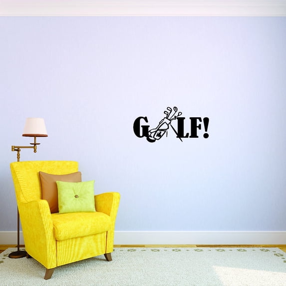 Custom Wall Decal Golf Club Bag Gear Equipment Accessories Sports Quote Vinyl Wall Sticker 16x40"