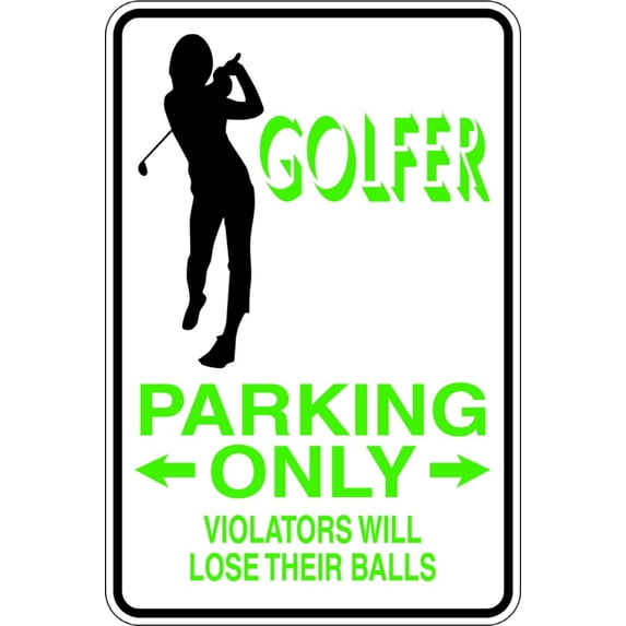 Custom Wall Decal Golfer Parking - Boys Bed Room - - Vinyl Wall Sticker : 9 X18"