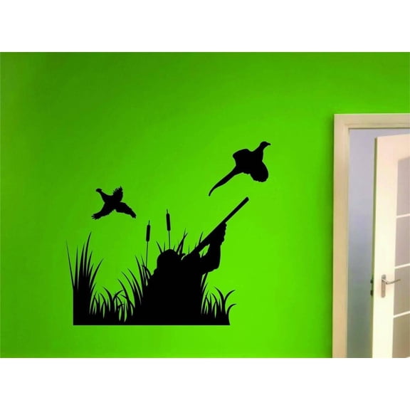 Custom Wall Decal : Goose waterfowl Hunter Shooting Gun Wall Sticker : 8 X12" -