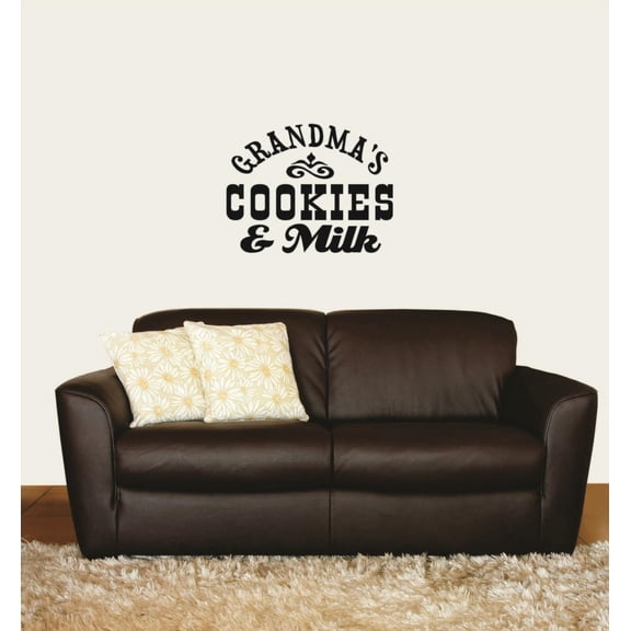 Custom Wall Decal Grandma's Cookies and Milk Sign - Picture Art - Peel & Stick Vinyl Wall Decal Sticker Size : 10 X 20 Inches