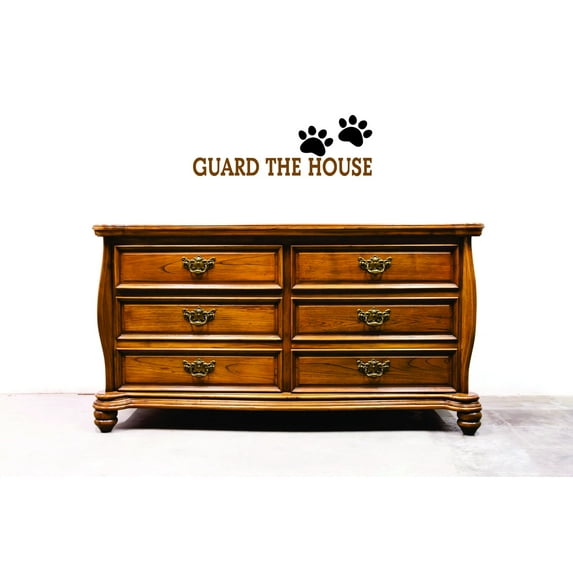 Custom Wall Decal Guard the house Animal Dog Paw Print Vinyl Wall - 12x30"