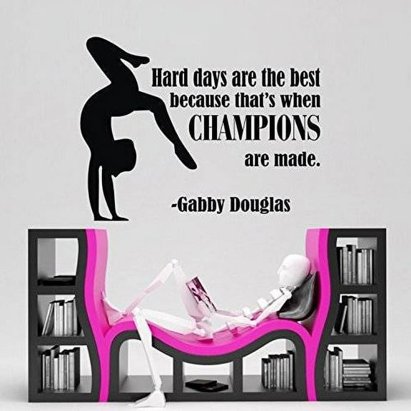 Custom Wall Decal Gymnastic Quote Champions Vinyl Wall Decal / Sticker 10x14"