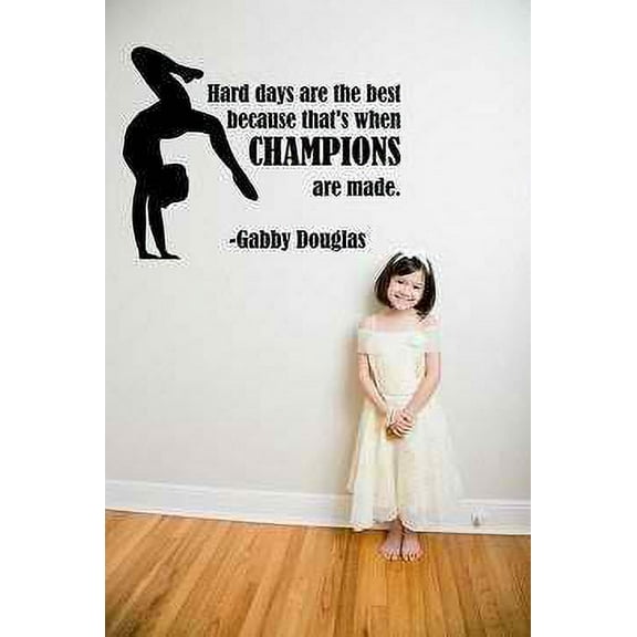 Custom Wall Decal Gymnastic Quote | Champions Vinyl Wall Decal / Sticker | Black 10x14