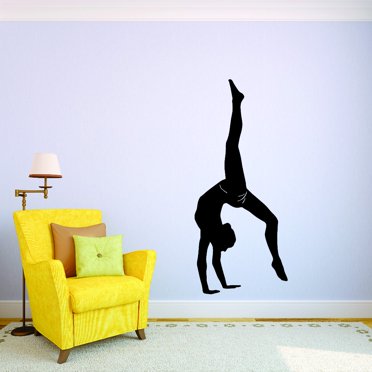 D&C Gymnast Quote Vinyl Wall Art Sticker – Black, Removable, 58x79 Cm – Girls Bedroom Decor