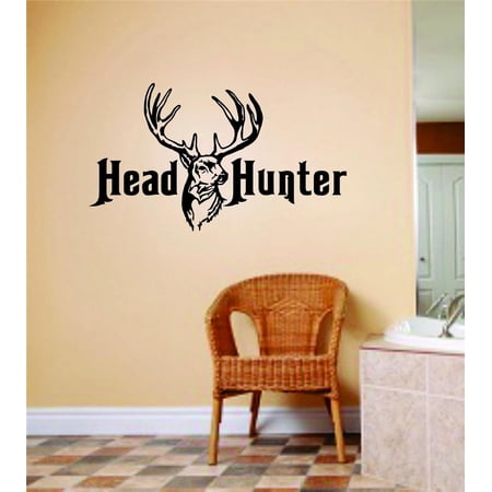 Custom Wall Decal Head Hunter Letters With Deer Buck Image Animal Hunting Hunter Boys Sticker Vinyl Wall 10 X 20"