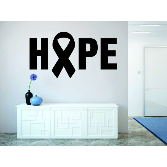 Custom Wall Decal : Hope Breast Cancer Ribbon Awareness Motivational Inspirational Quote 16x24"