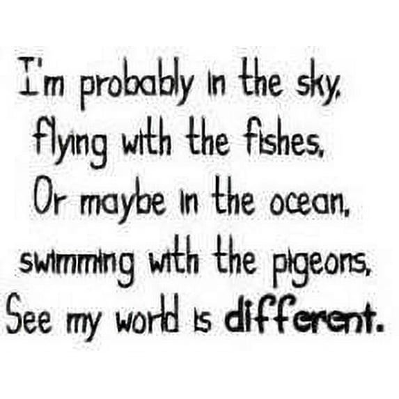 Custom Wall Decal I'm Probably In The Sky Flying.. Living Room - Home Decor Sticker Vinyl Wall