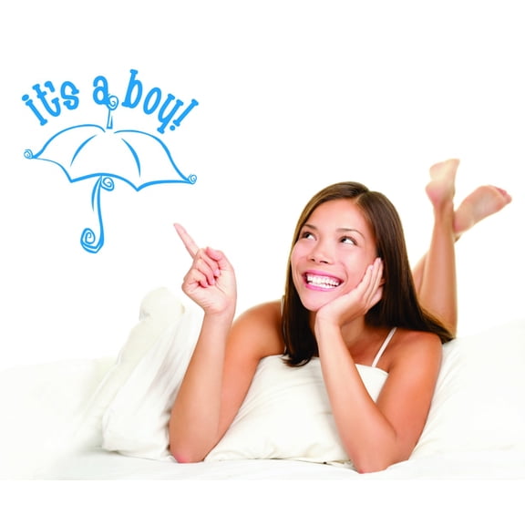 Custom Wall Decal It's a Boy Kids Room New Baby Shower Gift Kids Boys Bedroom Sticker Vinyl Wall 12 X 24"