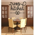 thumbnail image 1 of Custom Wall Decal : Just Hitched Western Cowboy Cowgirl Horseshoe Wedding Marriage Living Room Bedroom Home 12x18", 1 of 1