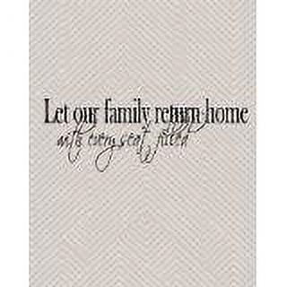 Custom Wall Decal Let Our Family Return Home Living Room Sticker - Vinyl Wall Decal