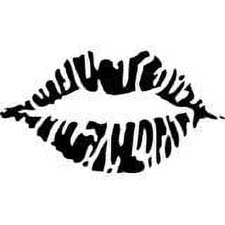 Custom Wall Decal Lips Picture Art - Girls Bedroom Home Decor Sticker - Vinyl Wall Decal Size- 14x20 inches