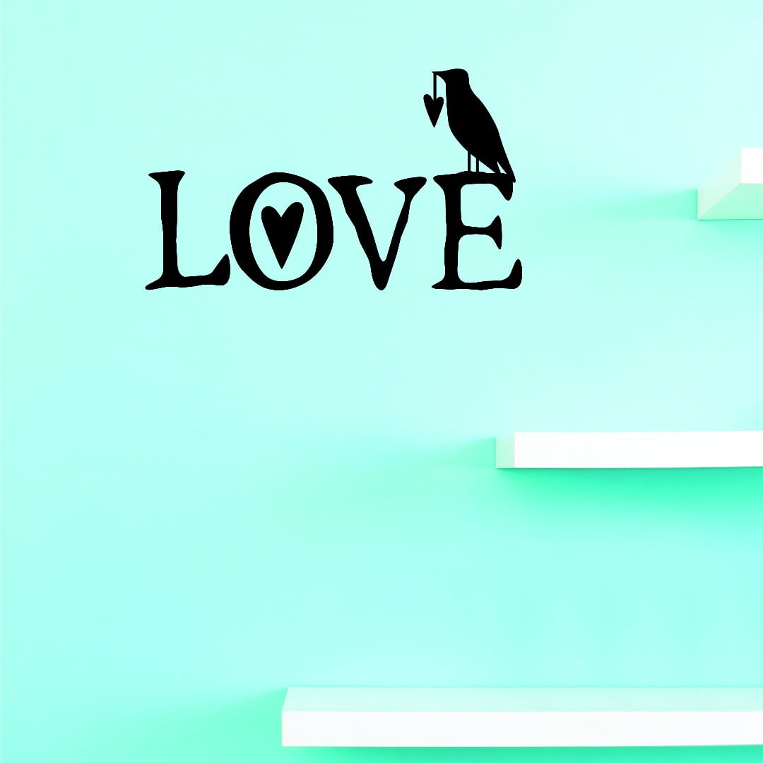 Custom Wall Decal Love Bird Design Living Room Decor Sticker Vinyl Wall ...