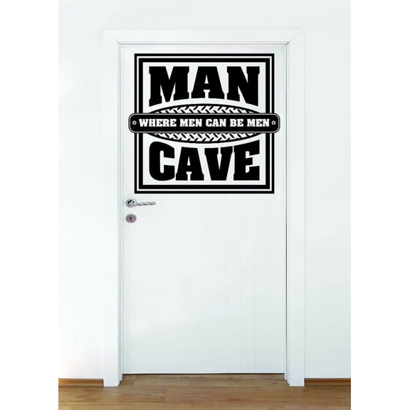 Custom Wall Decal : Man Cave Where Men Can Be Men Warning Beware Caution Sign 12x12"