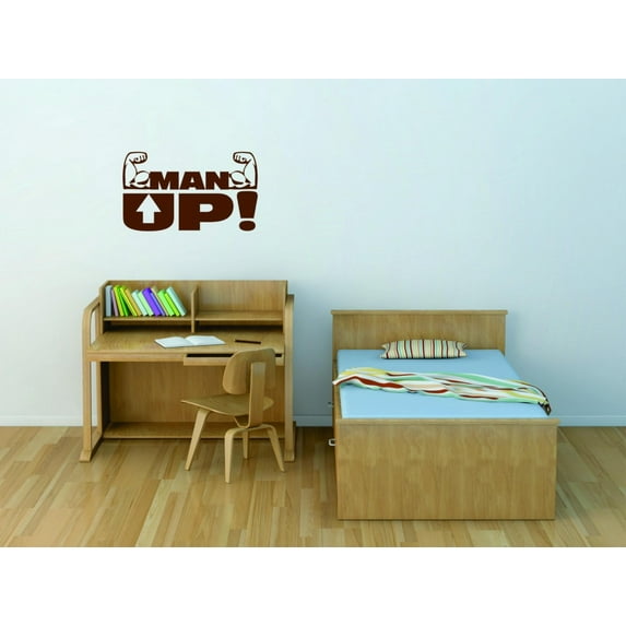 Custom Wall Decal Man Up Kids Boys Bed Room Vinyl Wall Sticker 20 X 40"
