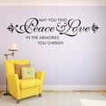 thumbnail image 1 of Custom Wall Decal : May You Find Peace & Love In The Memories You Cherish Memorial Quote 12x18 Inches, 1 of 2