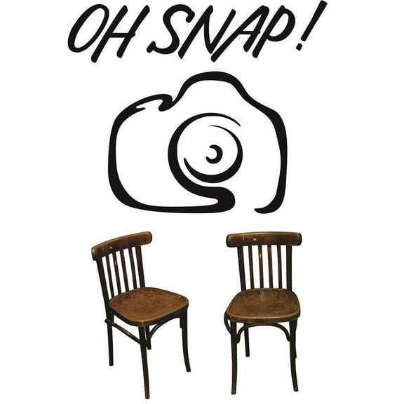Custom Wall Decal Oh snap! Camera Photography Photographer Pictures Sticker Vinyl Wall 16x16 Inches