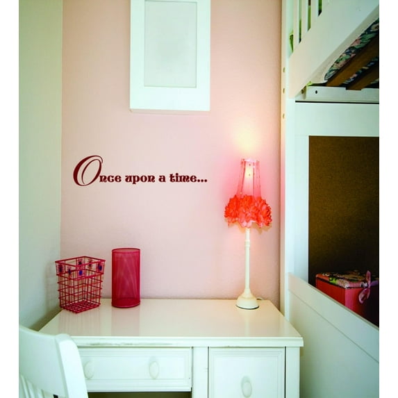 Custom Wall Decal Once Upon A time Kids Life Quote - Picture Art - Peel & Stick Vinyl Wall Decal Sticker Size : 4 X 16 Inches