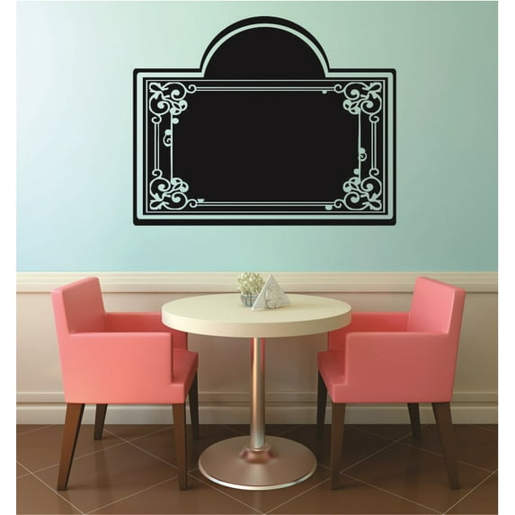 Custom Wall Decal : One Side Arc Rectangular Shape With Artistic Design Frame Silhouette 12x18 Inches