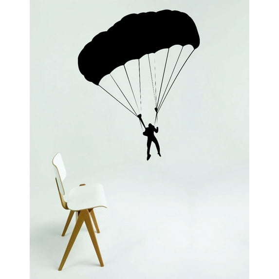 Custom Wall Decal : Parisail Parachute Jumping Man Sky Diving 16x24 Inches