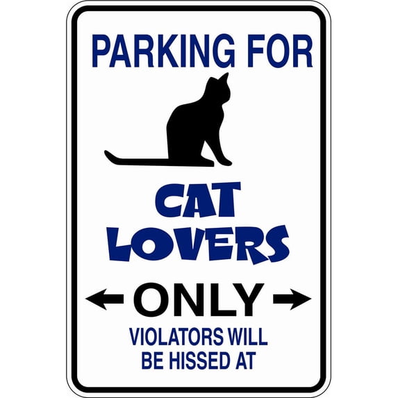 Custom Wall Decal Parking For Cat Lovers 9"X18"- Parking Signs - - Vinyl Wall Sticker