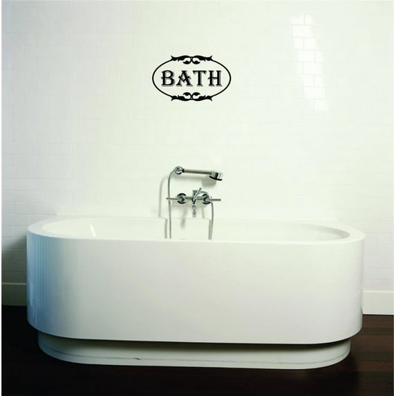 Custom Wall Decal - Peel & Stick Sticker Bath Bathroom Sign Home Decor Picture Art 12 x 30 Inches