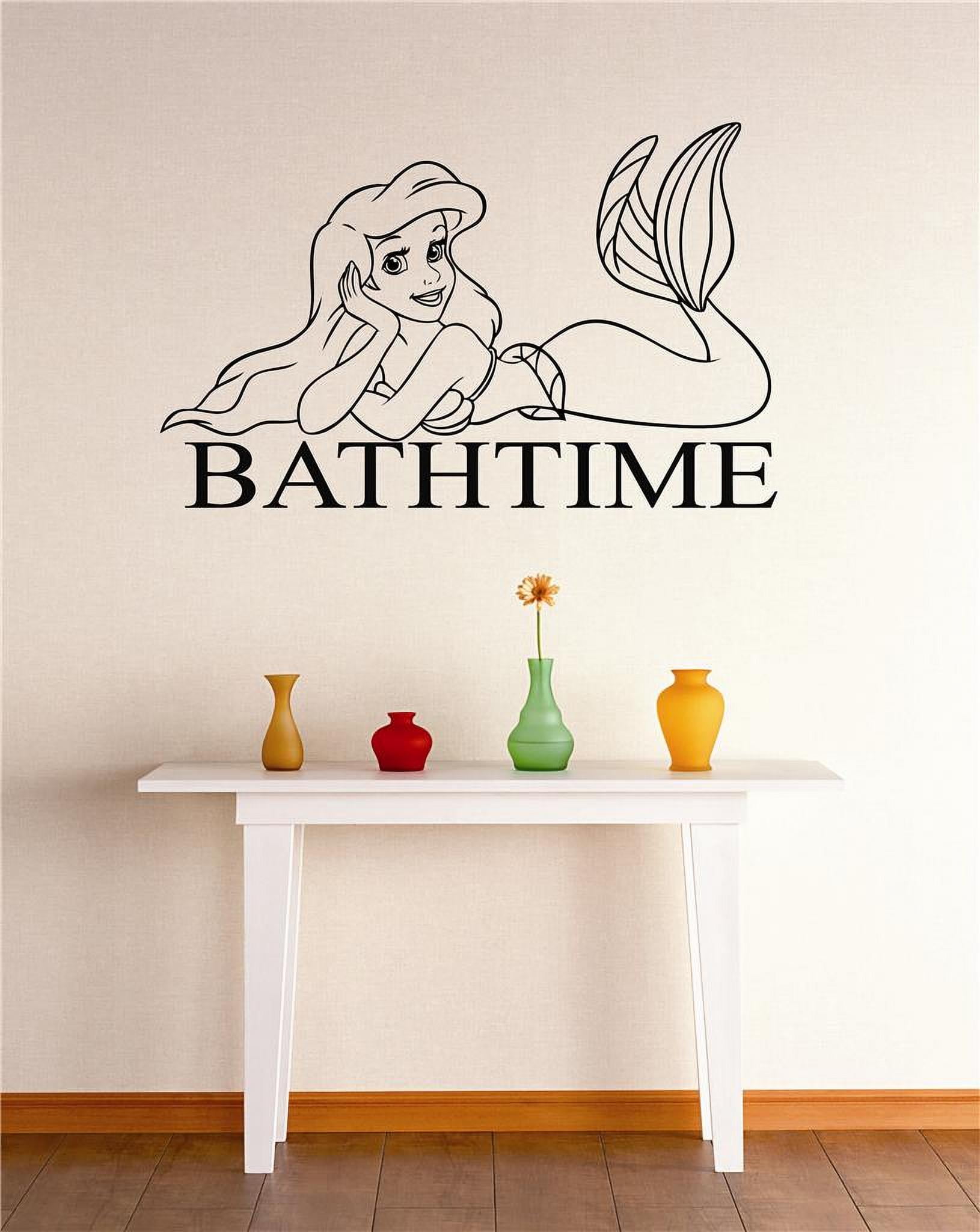 Custom Wall Decal Peel & Stick Sticker : Bathtime Mermaid Bathroom Tub ...