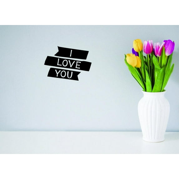 Custom Wall Decal - Peel & Stick Sticker I Love YouHome Decor Picture Art 16 x 16 Inches
