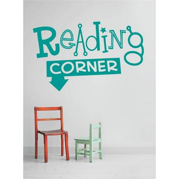 Custom Wall Decal : Reading CORNER School Sign Wall Sticker : 10 X20" -