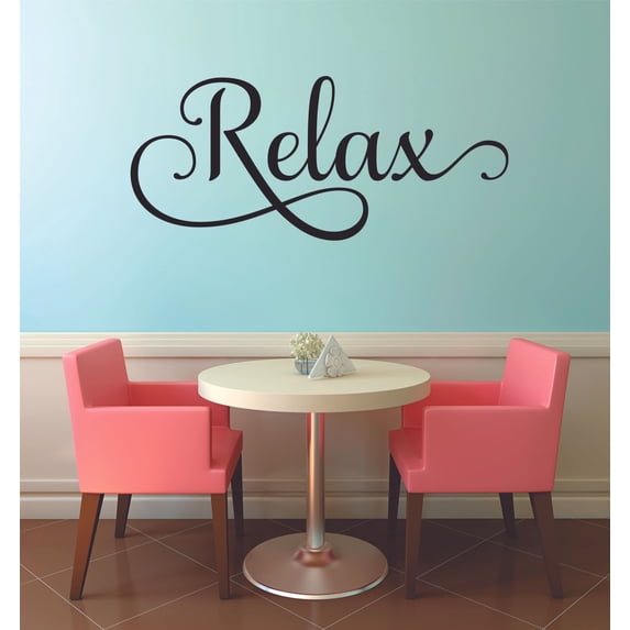 Custom Wall Decal : Relax Tub Bathroom Sign 10x20"