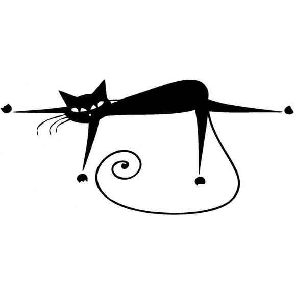 Custom Wall Decal Scary Cat Living Room Sticker - Vinyl Wall - : 8 X 12"