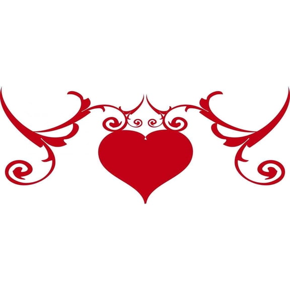 Custom Wall Decal Scrolls With A Heart Peel & Stick Sticker - Vinyl Wall Decal