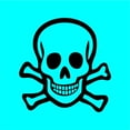 thumbnail image 1 of Custom Wall Decal Skull Blue Picture Art - Boys Bed Room - Peel & Stick Sticker - Vinyl Wall Decal Size : 8 Inches X 8 Inches, 1 of 1